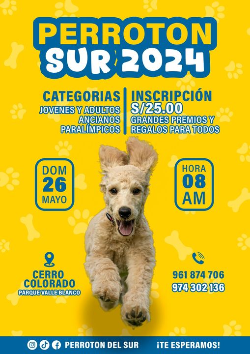 Inscripciones abiertas para el Perrotón del Sur en Cerro Colorado.